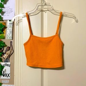 DIVIDED cropped yellow/orange tank top